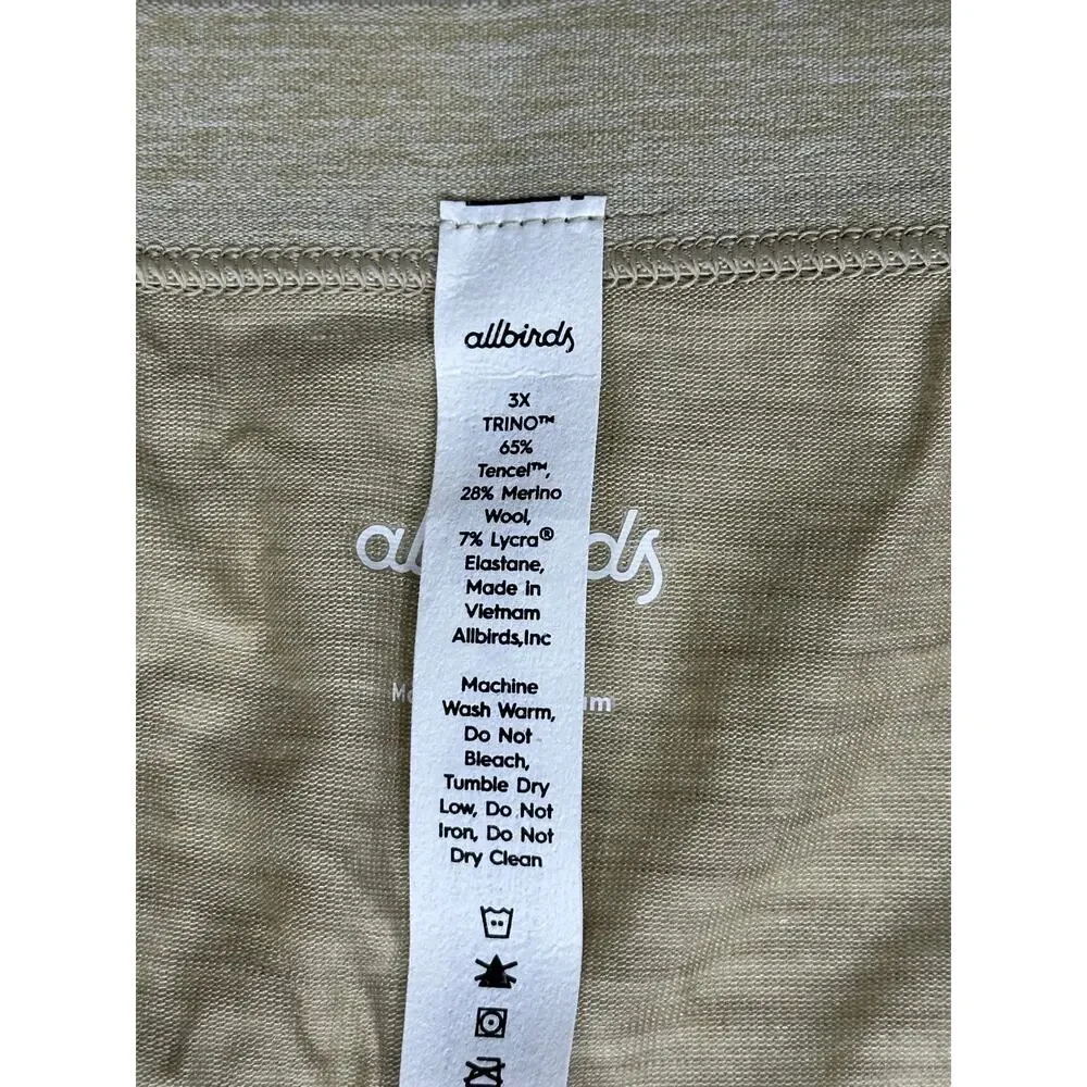 Allbirds Trino Shortie Panty Wheat Cream 3X NWT Merino Tree Rare 3XL Boxers